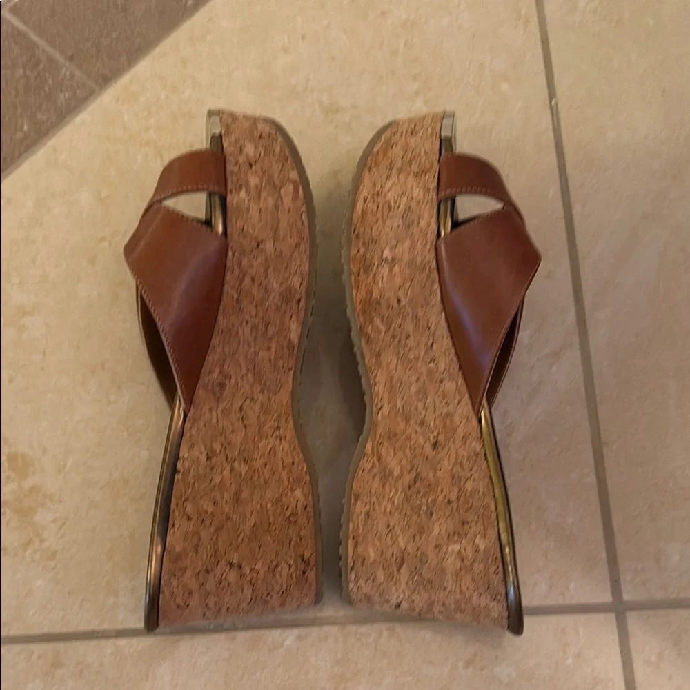 Jimmy Choo Brown and Gold Mules - Picture 3 of 8